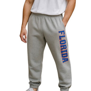 Russell Athletic Grey Florida Gators Block Letter Jogger Sweatpants Size Medium